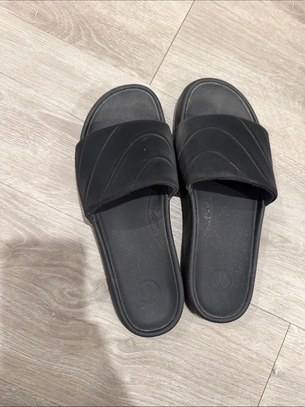 Lululemon Black Slide Sandals with Cushioned Strap - Women